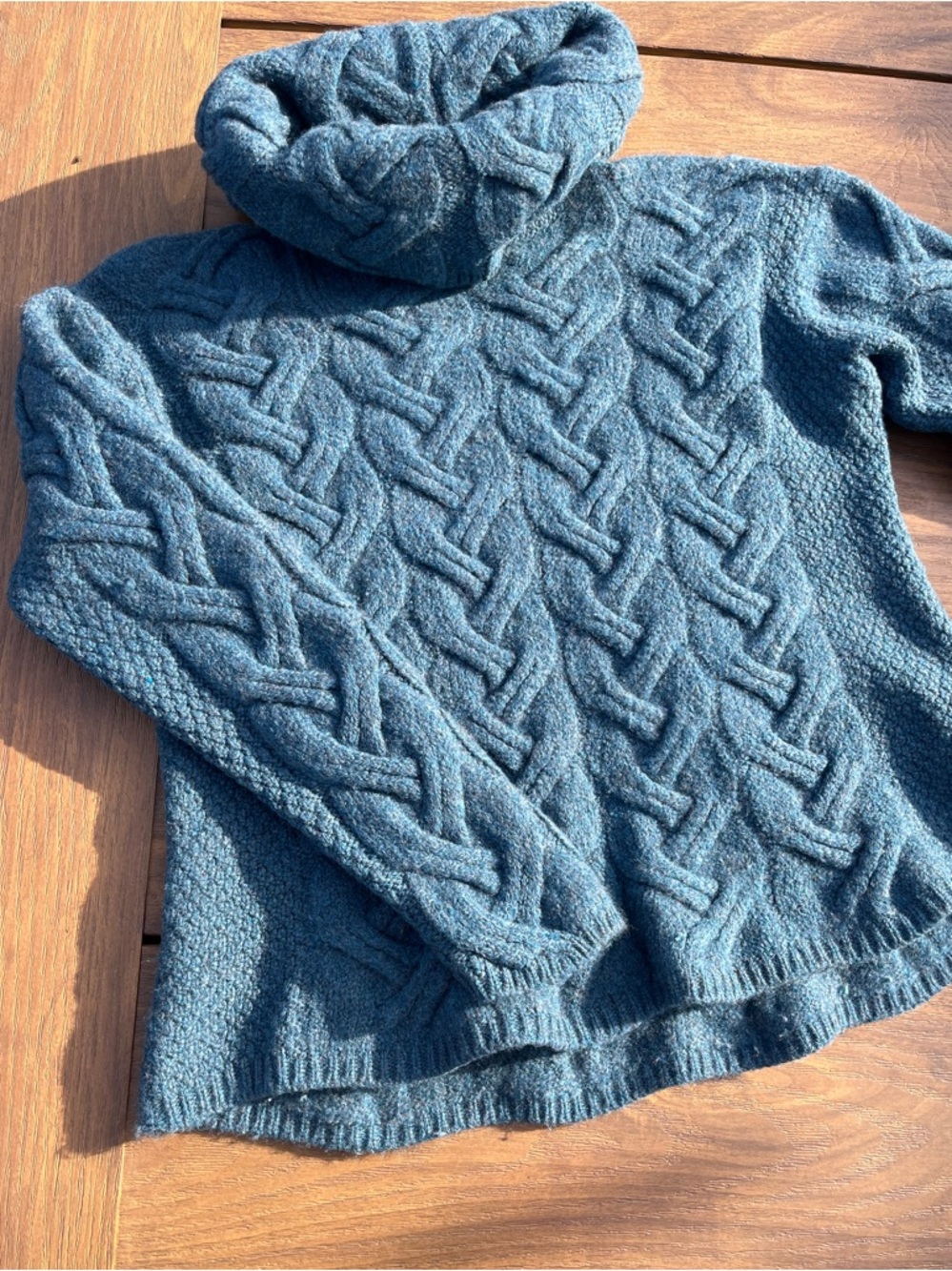 Aran Woollen Mills Merino Wool Cowl Neck Sweater | Irish Cable Knit | M - Picture 2 of 7